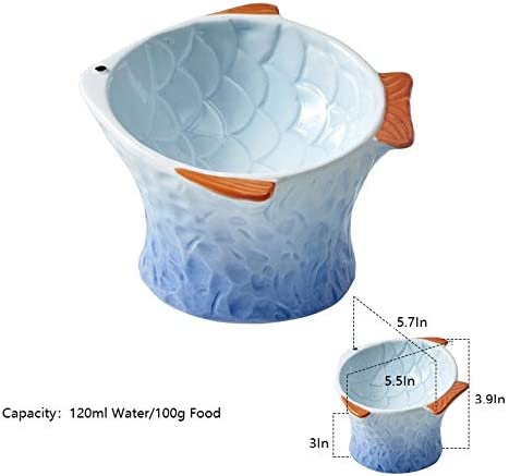 Ceramic Raised Cat Food Bowl