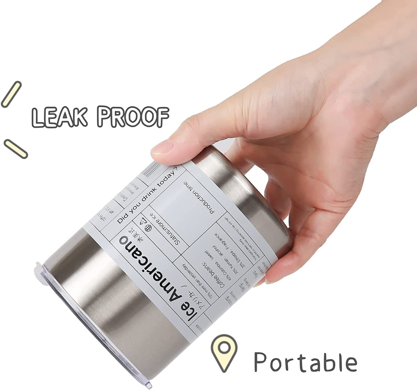 Stainless Steel Coffee Mug with Straw & Lid