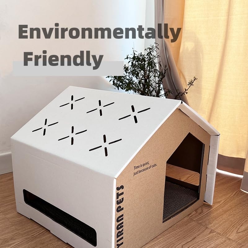 Cat Cardboard House with Scratch Pad