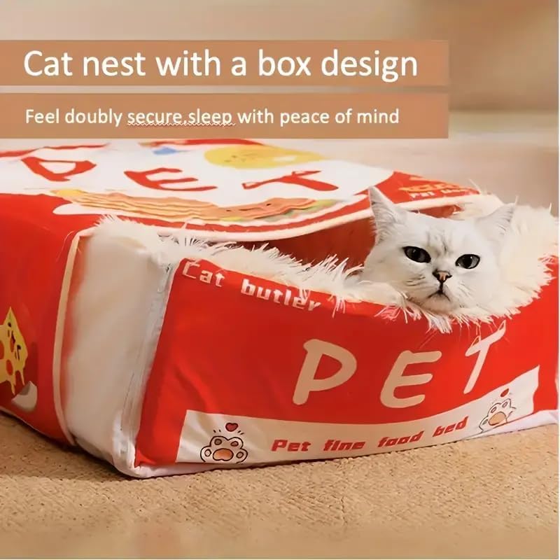 Pet House with Soft PP Cotton Cat Bed