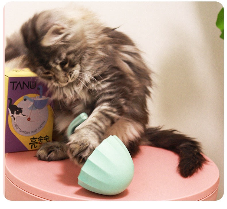 Automatic Cat Laser Toy Tumbler Design Pointer 360°Irregular Rotation