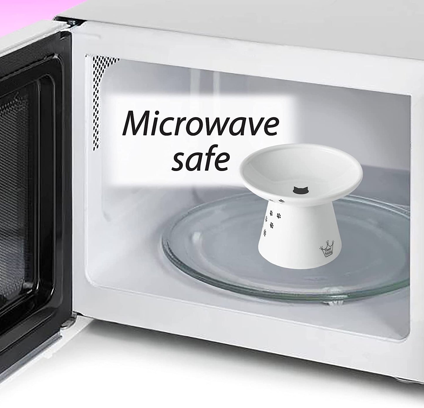 Wide Raised Cat Food Bowl