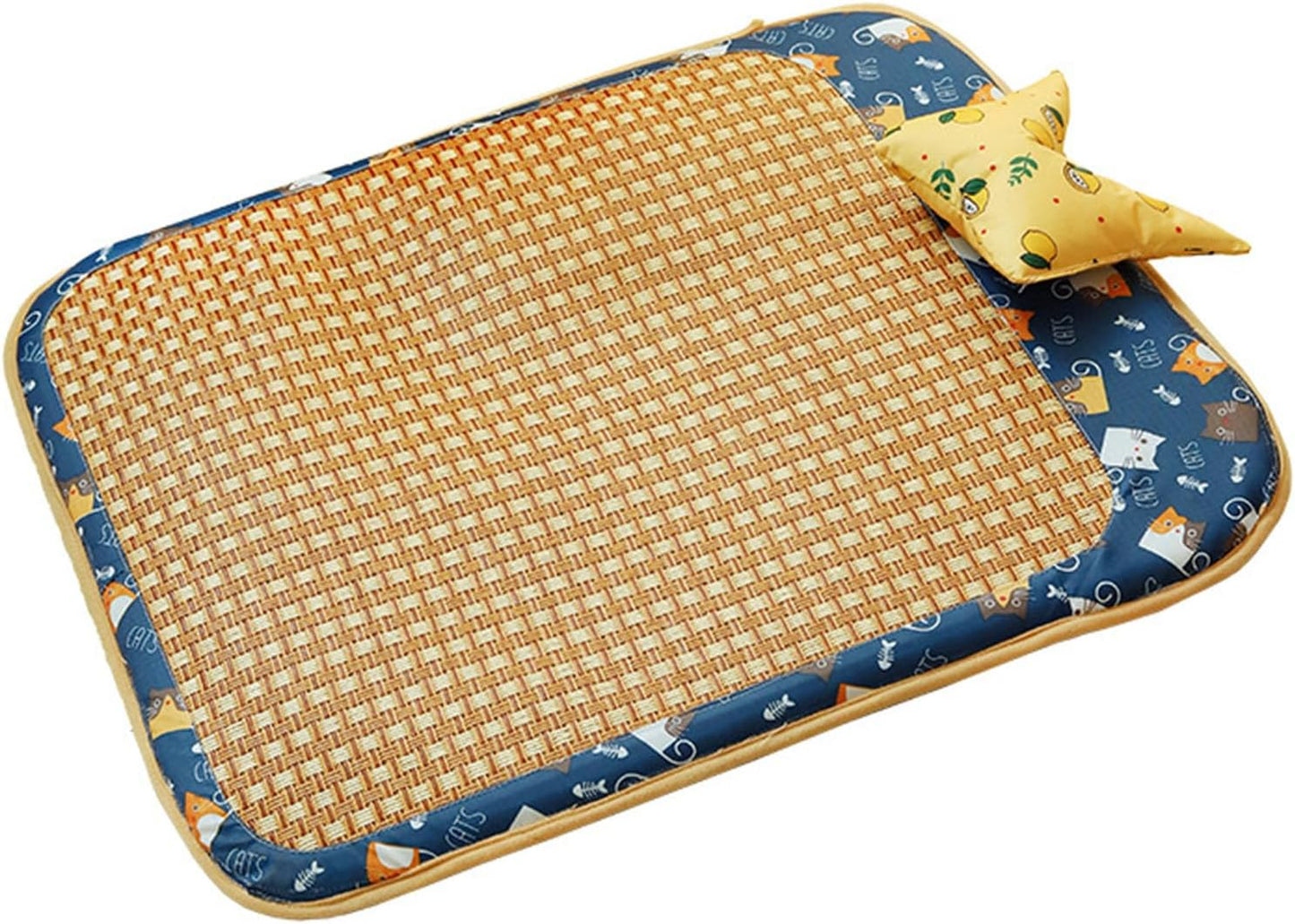 Rattan Cooling Mat Bite Resistant Comfortable Breathable Cat Cooling Mat