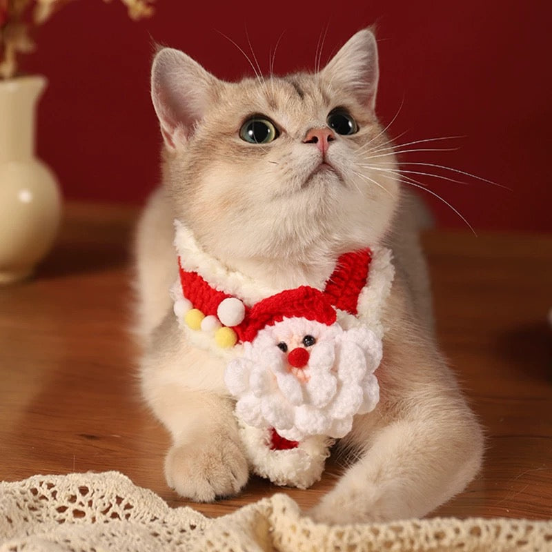 Knitted Christmas scarf Pet Decorations