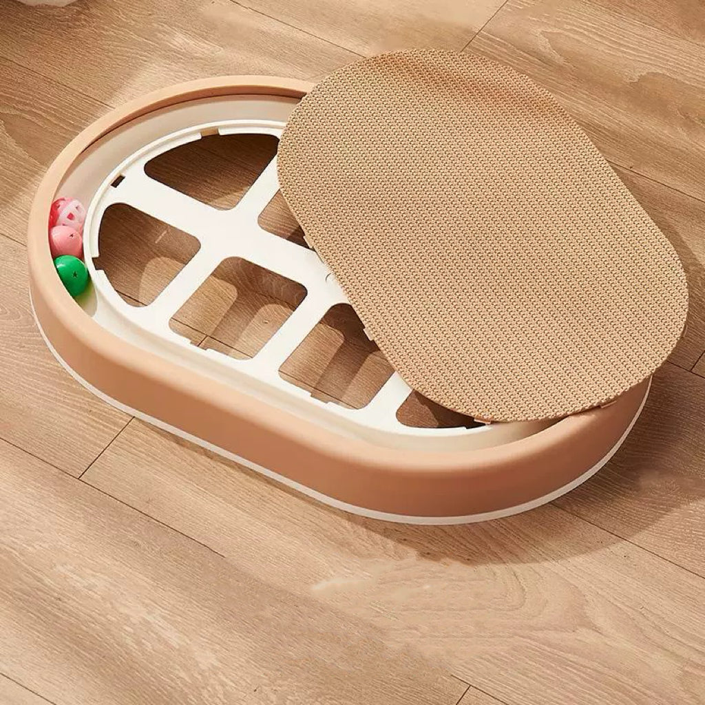 Scratch and Spin Cat Scratcher Pad with Interactive Spinning Balls for Active Play
