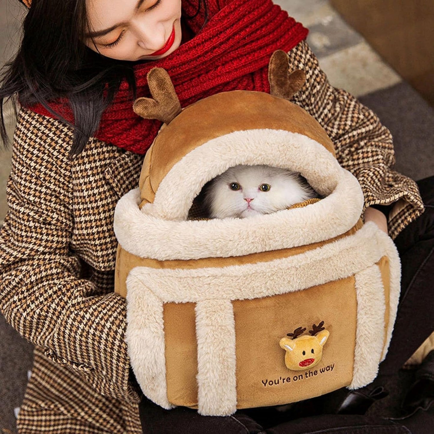 Dog Carrier Cage Winter Warm Cat Travel Bag Portable Carrier Backpack