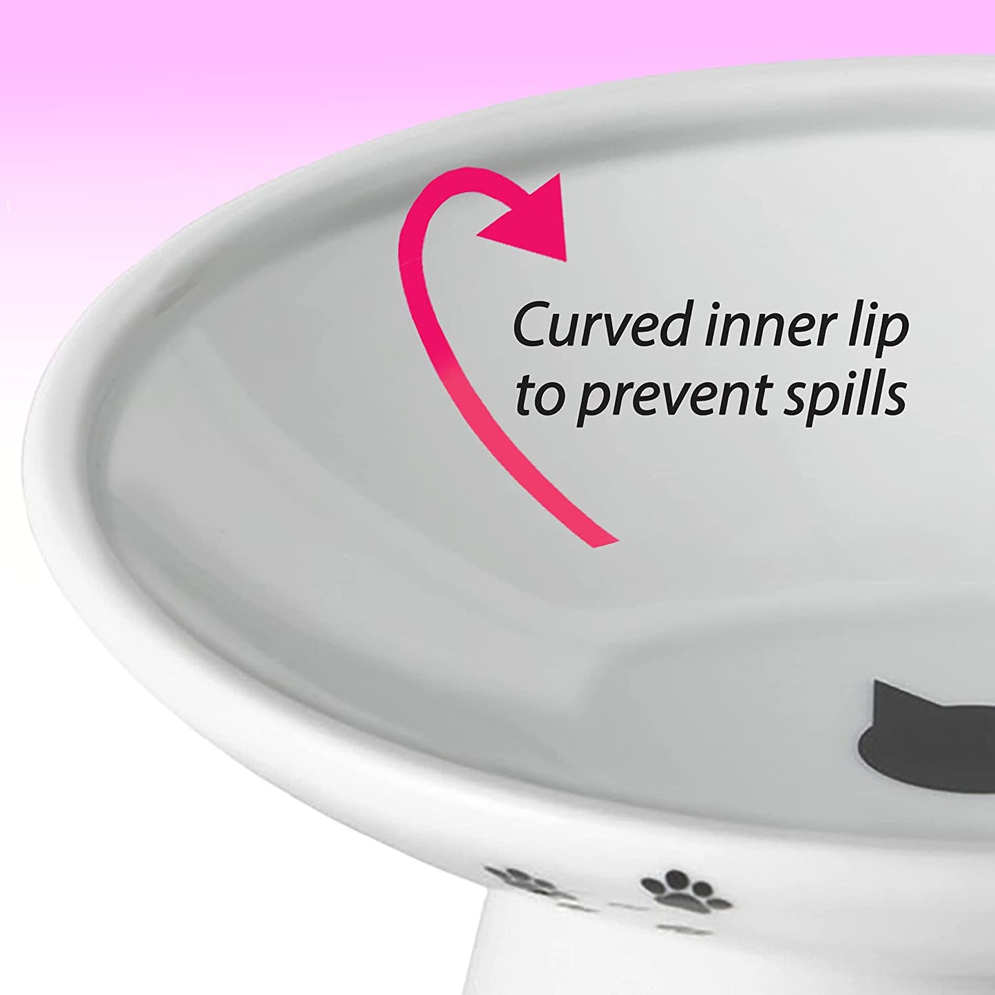 Wide Raised Cat Food Bowl